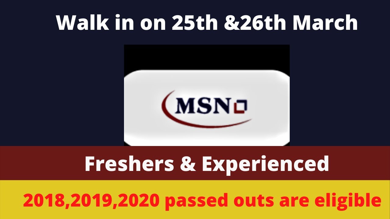 Latest Walk In Jobs |Jobs for 2018,2019,2020 Passedouts
