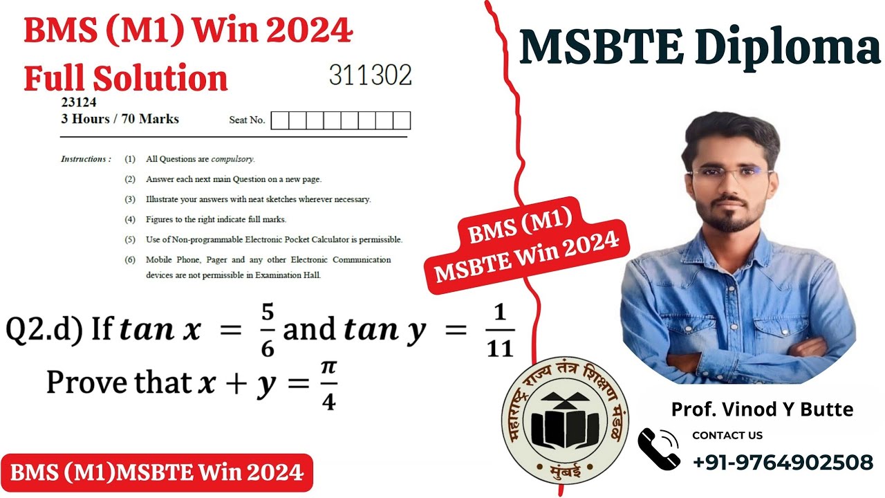 MSBTE BMS (M1)311302 Winter 2024 Question paper Solution Q2.d)