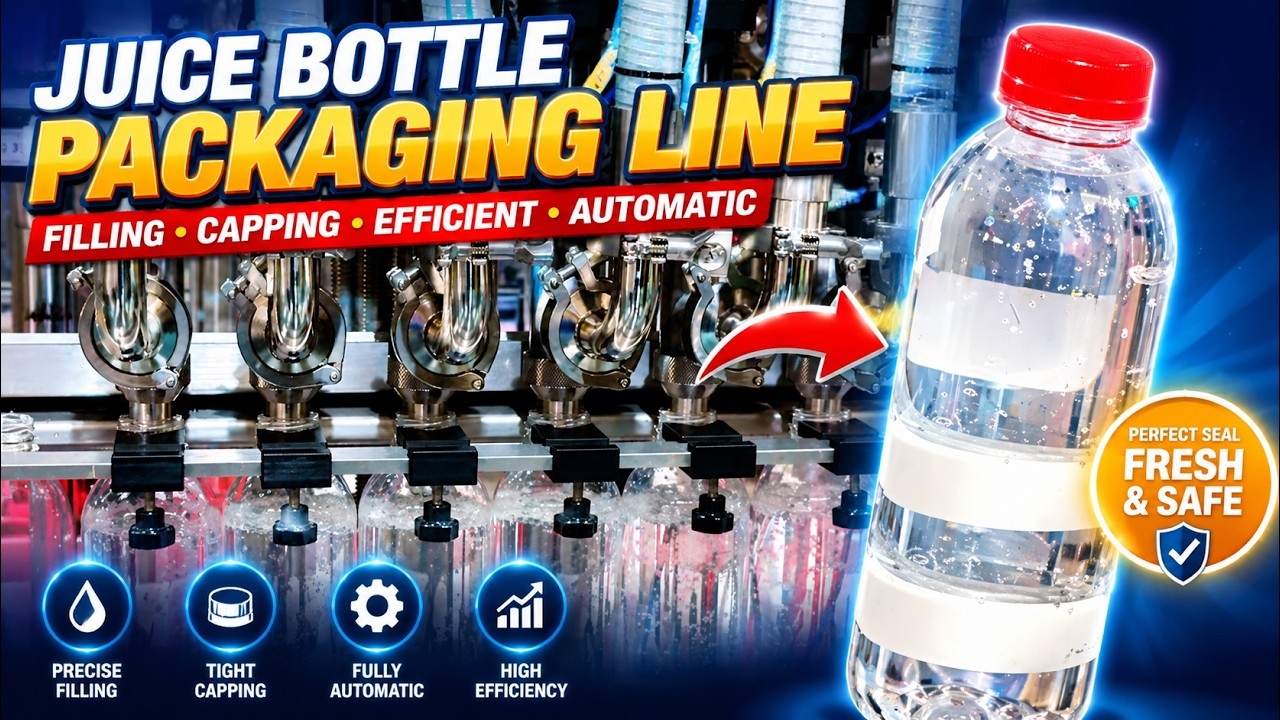 Automatic Juice Bottle Packaging Line | Bottle Cleaning, Filling & Capping