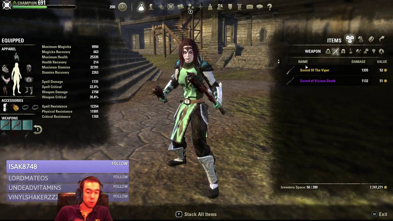 'The Viper' Stamina Nightblade Build for the Dark Brotherhood Patch