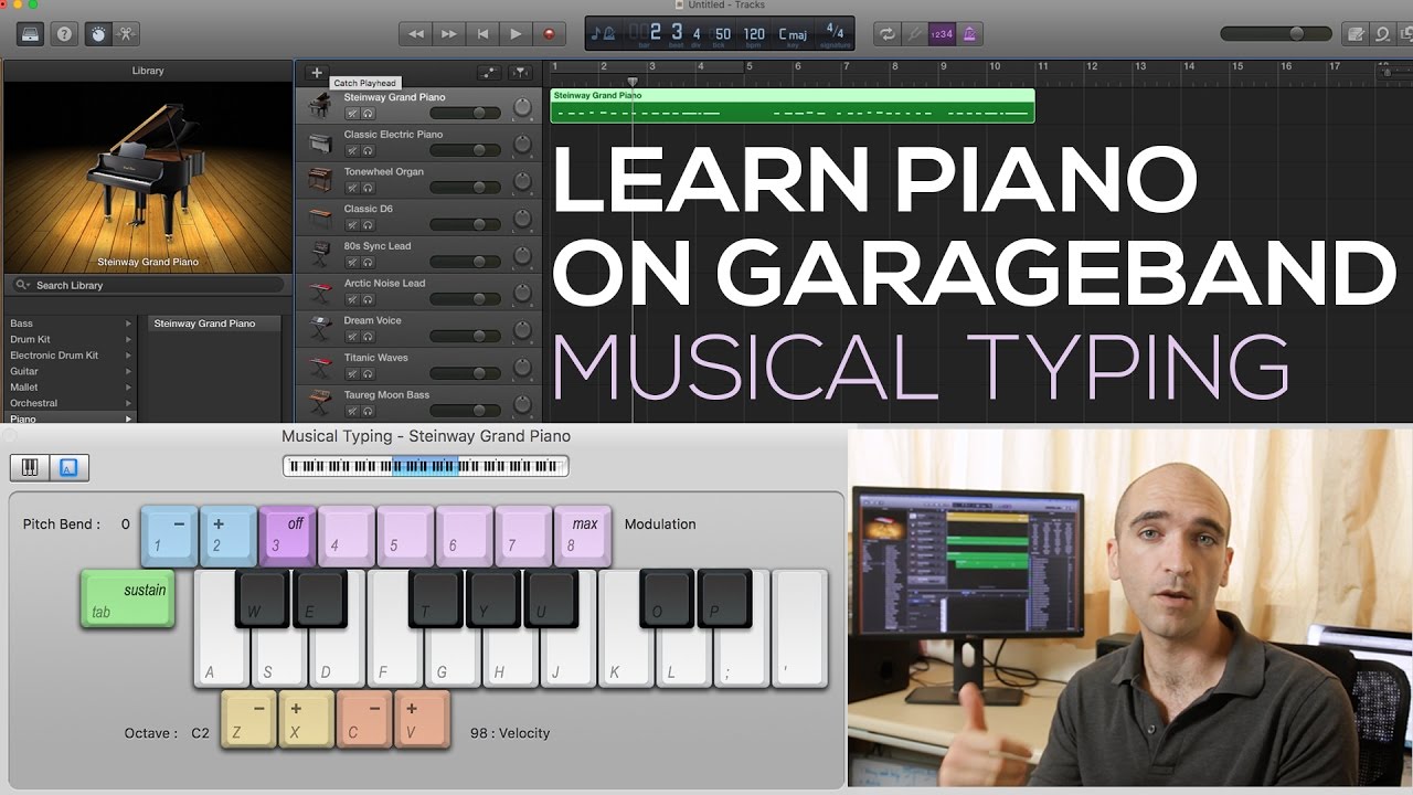 Научитесь играть на пианино в GarageBand #1 — Как играть музыку на клавиатуре компьютера