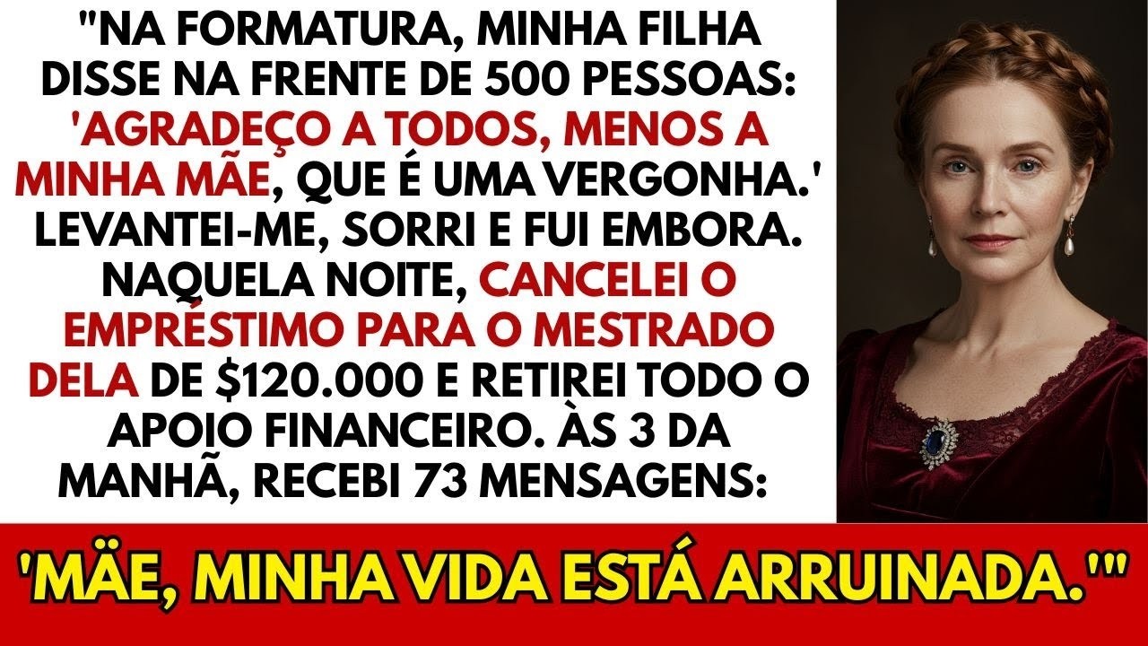 Na formatura, minha filha disse   Agradeço a todos, exceto a minha mãe, que é uma vergonha   Então