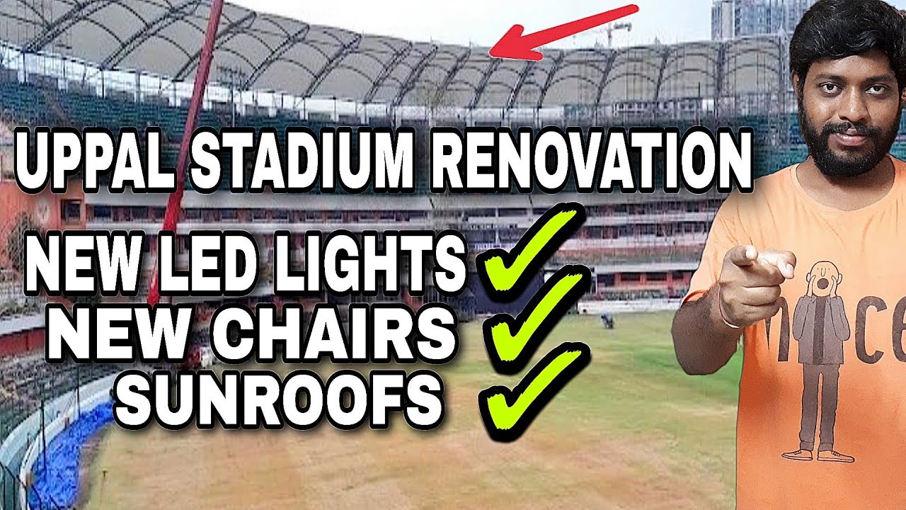 Uppal Stadium renovation updates | new led floodlights installed | sunroofs work | new chairs #rgis