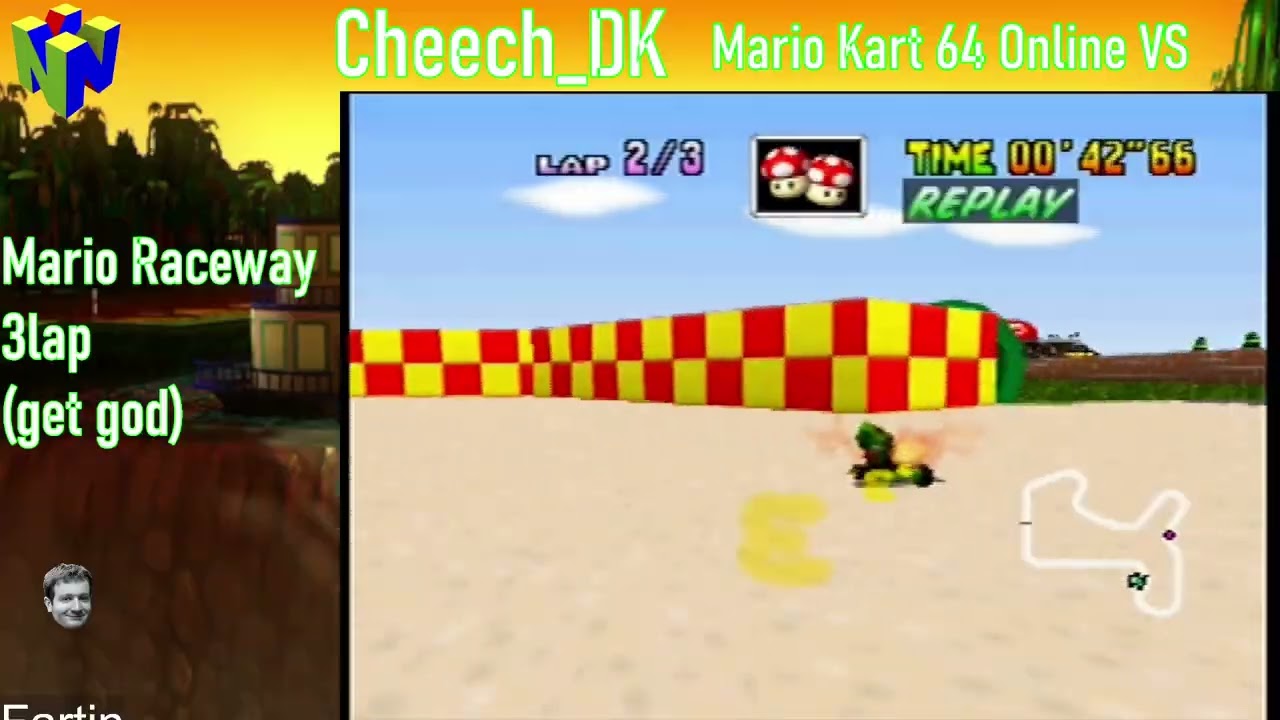 MK64 - Mario Raceway 3lap 1'14