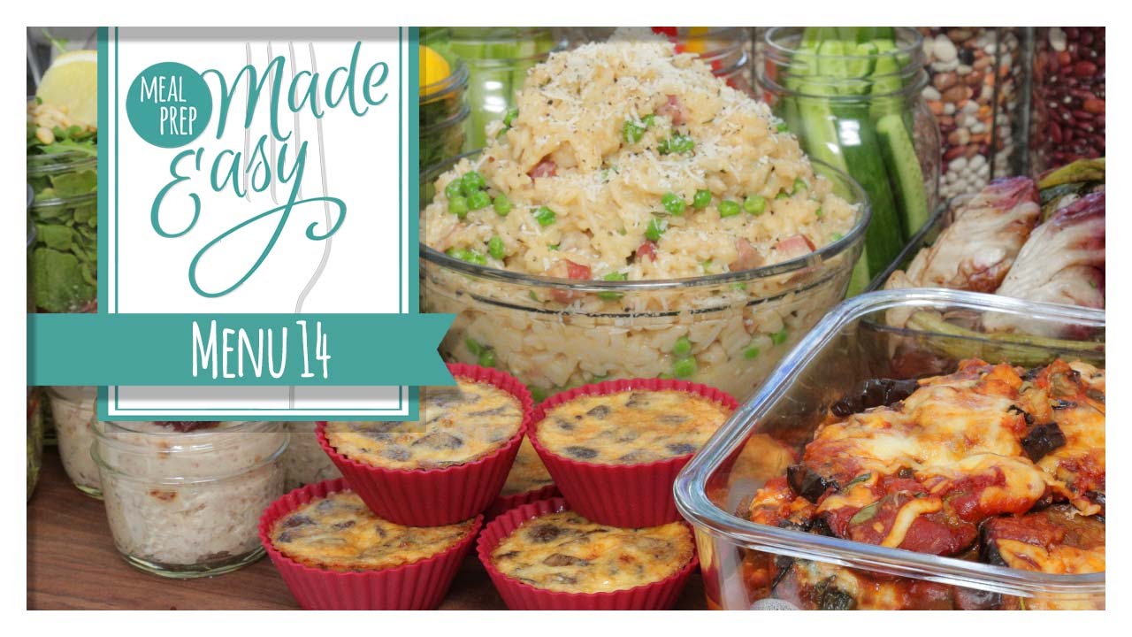 Healthy Meal Prep Menu 14 | Tortellini Soup, Eggplant Parmesan, Mini Mushroom Frittatas