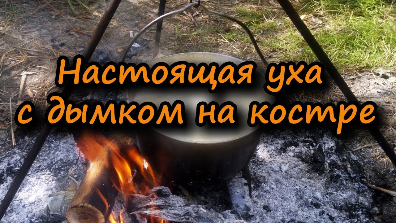 Настоящая уха с дымком на костре