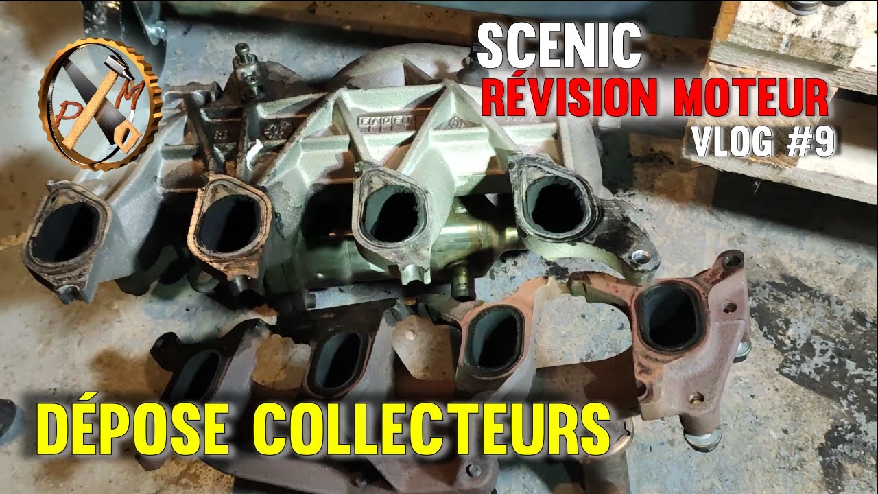 Dépose collecteurs admission et échappement Scenic 2 1.9 dci 120ch F9Q - dépose moteur