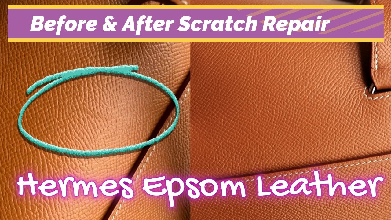 Hermes Epsom Leather Scratch Repair Before & After | Hermes Della Cavalleria Mini Bag | OxanaLV