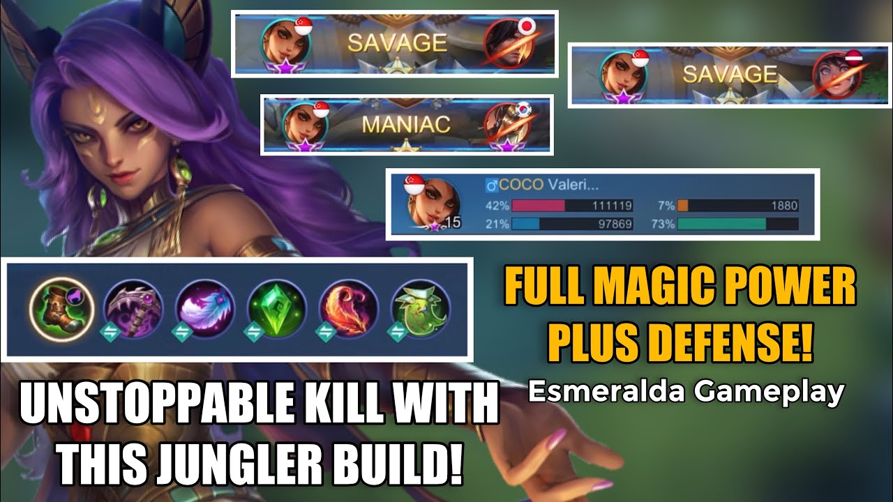 Unstoppable Kill With This Jungler Build!! | Esmeralda Gameplay 2021 | Valesmeralda | Mobile Legends