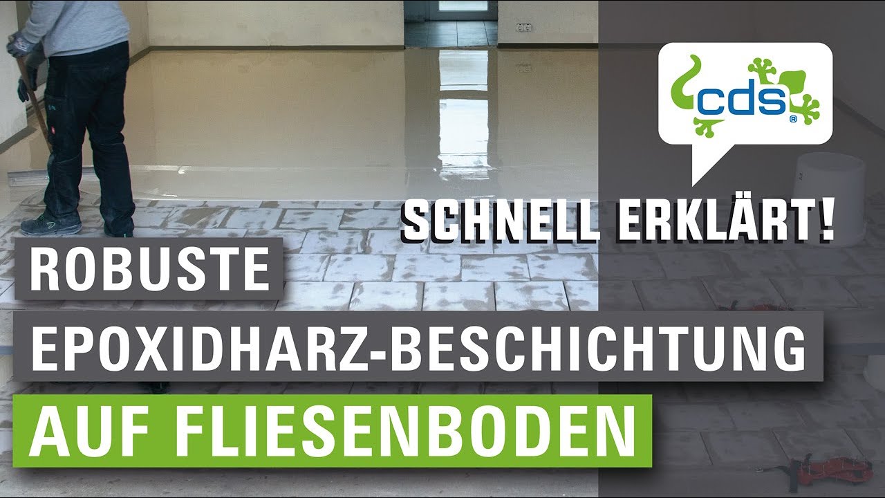 Robuste Epoxidharz-Beschichtung auf Fliesenboden