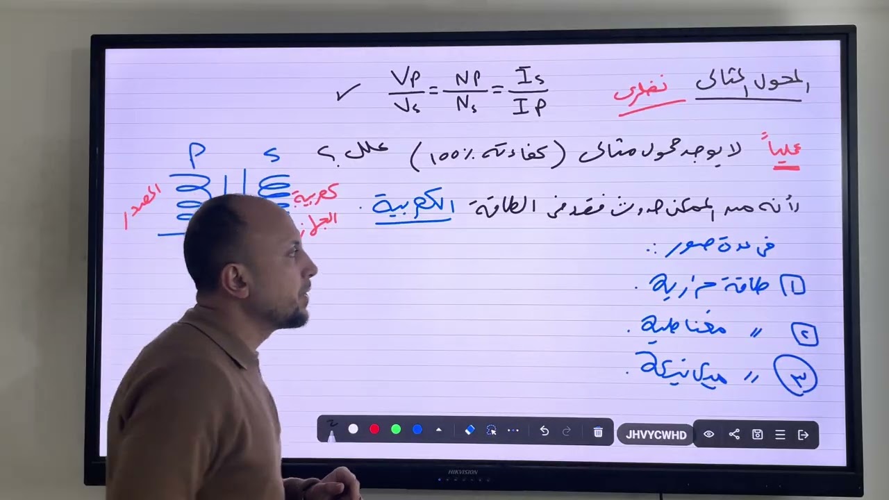 شرح المحول الكهربى الجزء 2 الدرس الرابع من الفصل الثالث