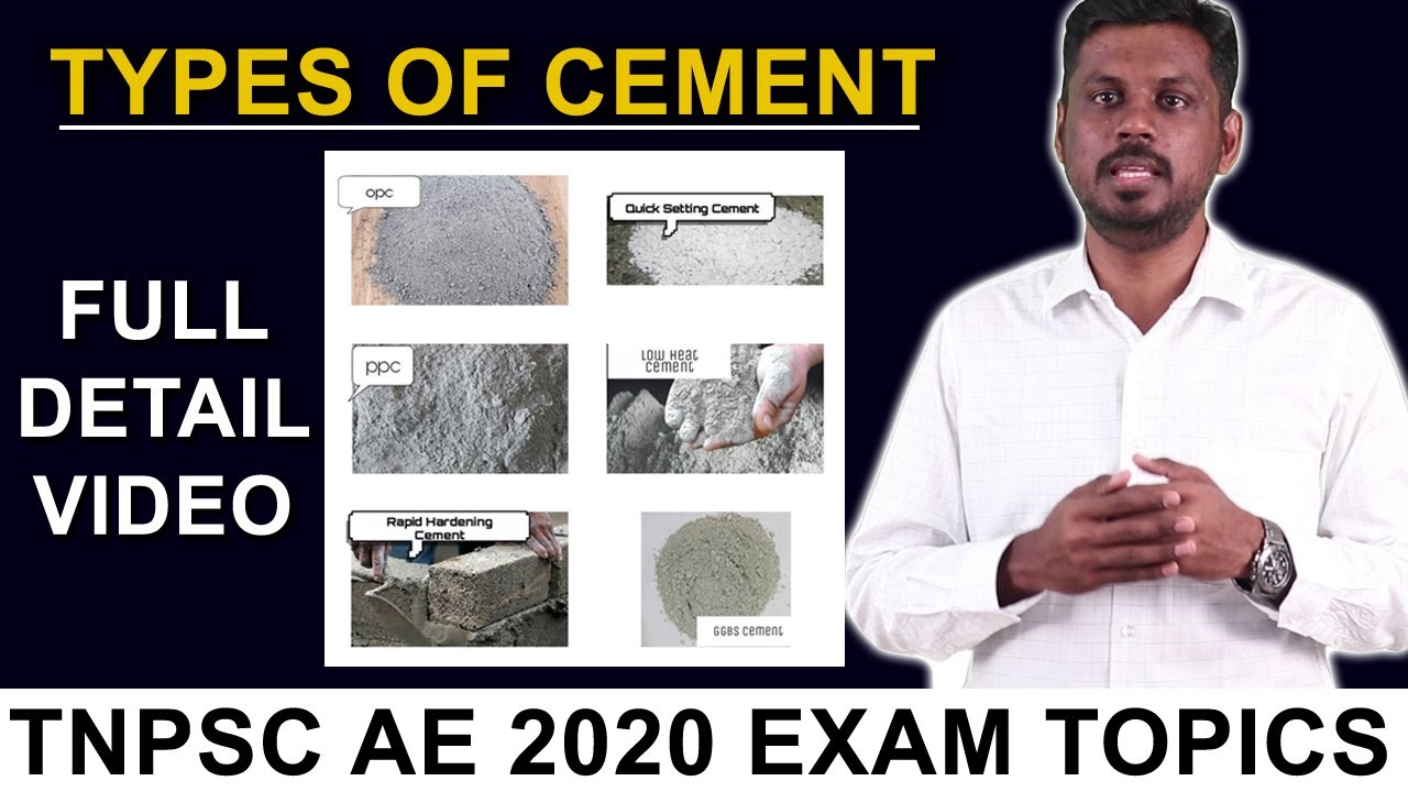 Types of cement and Properties Detailed Explanation | TNPSC AE 2020 | Exam preparationTamil