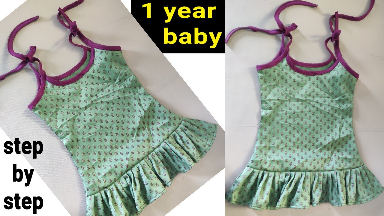 1 year baby frock cutting and stitching | baby girl dress cutting and stitching |   baby top cutting