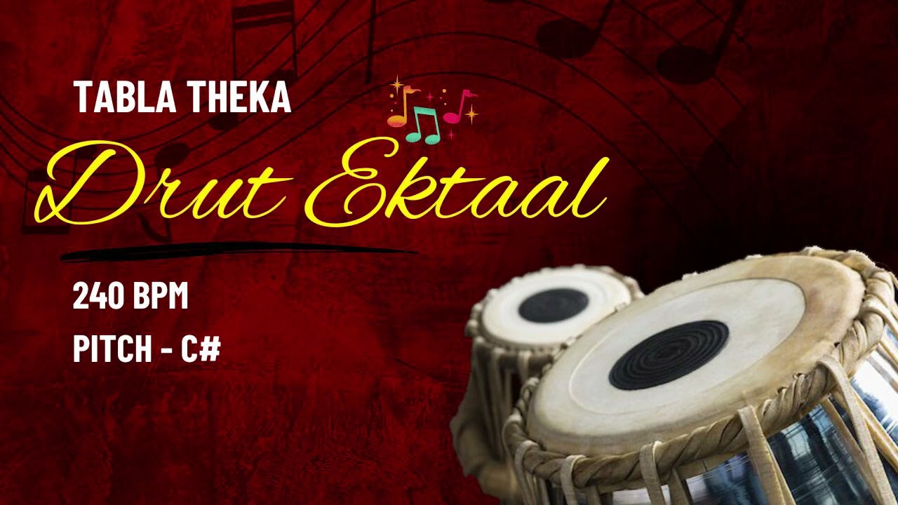 Drut Ektaal Tabla Theka | Tabla Loops | C# | 240 BPM | For Riyaz