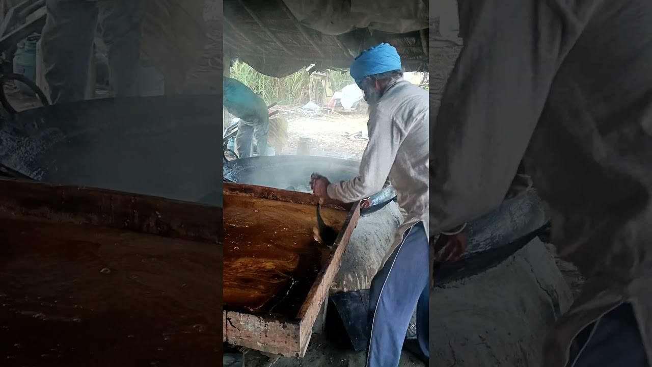 GURH PREPARATION| PUNJABI GURH MAKING #shorts #cooking