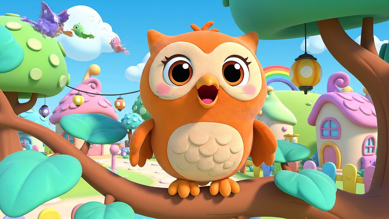 Five Little Toy Owls Hoot Hoot Hoot | Bedtime Nursery Rhymes & Owl Song for Kids