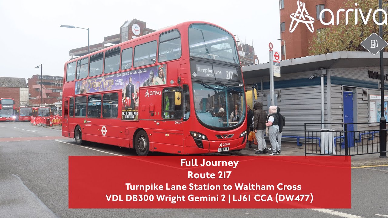 Full Journey | Route 217 to Waltham Cross | First Day Arriva London | DW477 (LJ61 CCA)