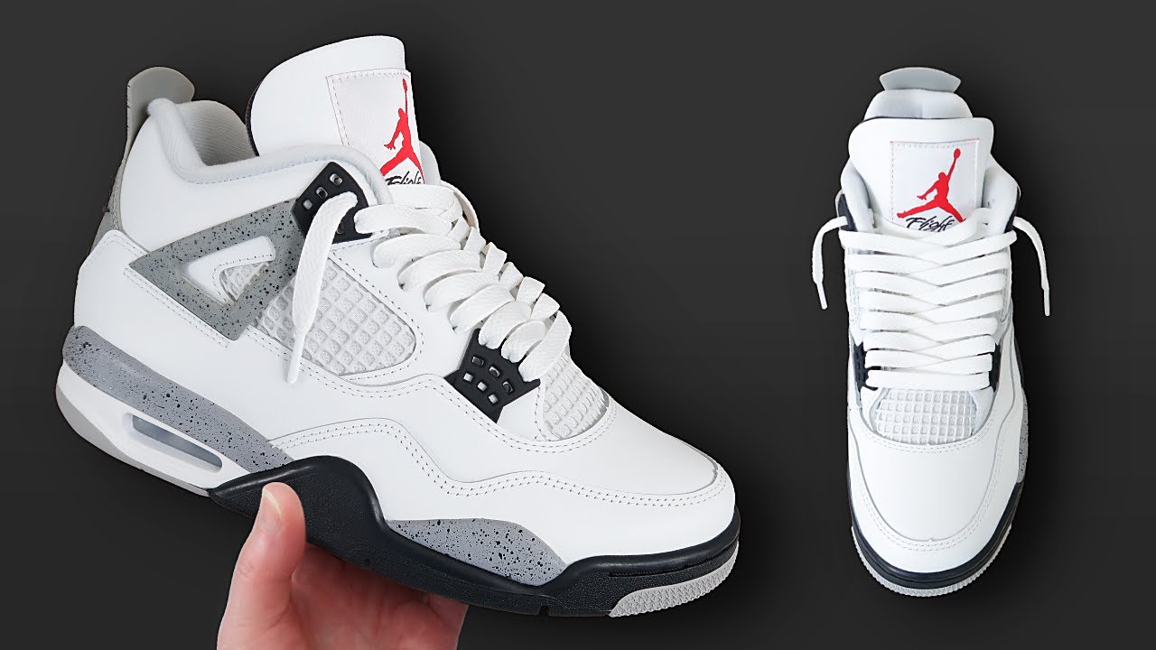 HOW TO LOOSELY LACE JORDAN 4's | AIR JORDAN 4 LACE STYLE FEATURING WHITE CEMENT