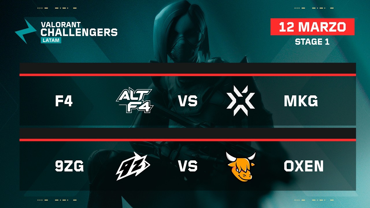 F4 vs MKG | 9ZG vs OXEN | VALORANT Challengers LATAM Sur | Stage 1 | Semana 6 Día 2 | Fase regular