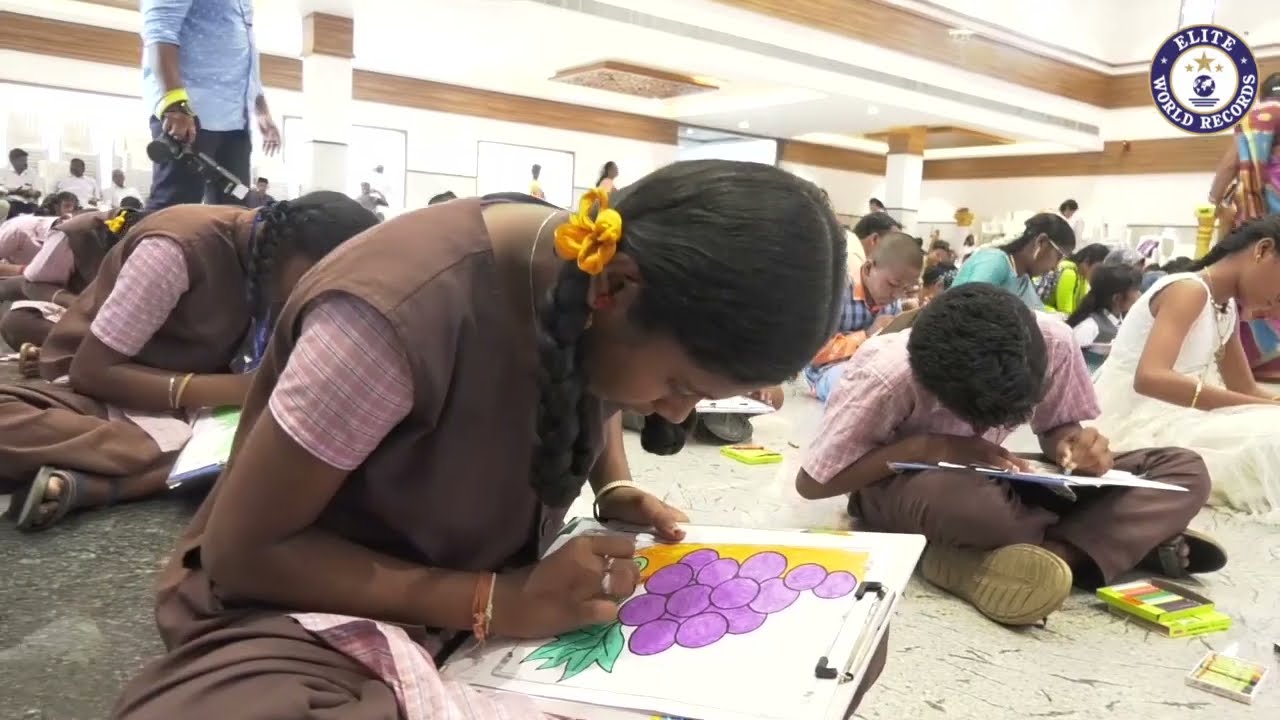Most Participants Coloring Pictures Simultaneously for 2 Hours -EWR20226963