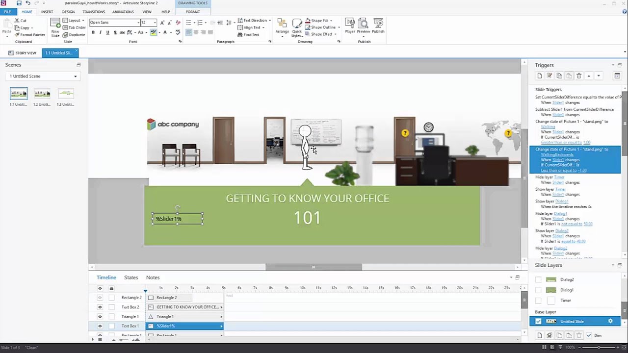 eLearning - Storyline Parallax Guy Walk-through