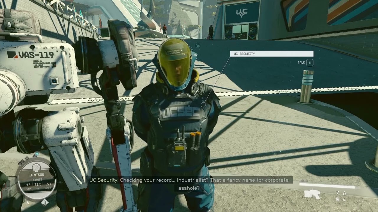 Guard's line for Industrialist Protagonist. Starfield