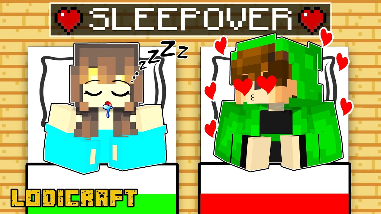 Olip & Micole SLEEPOVER in Minecraft! 