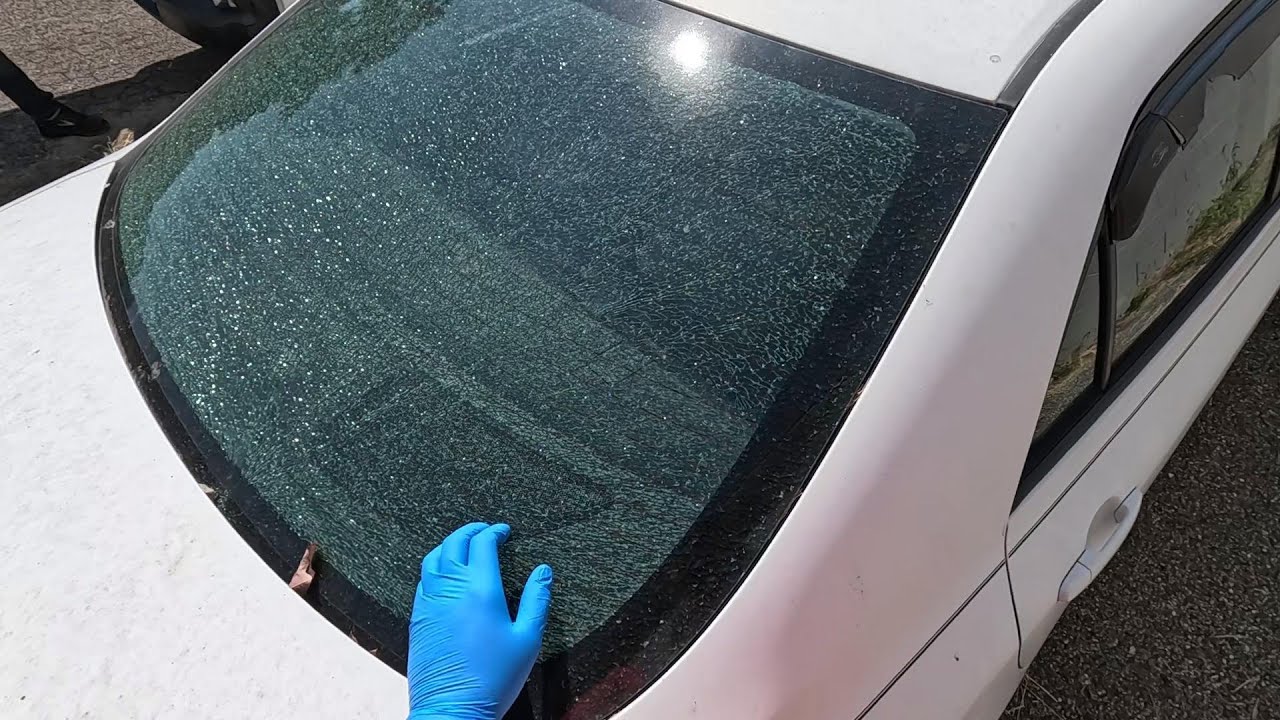 Replacing a Back Glass on a 2009 Toyota Corolla Broken by Rocks