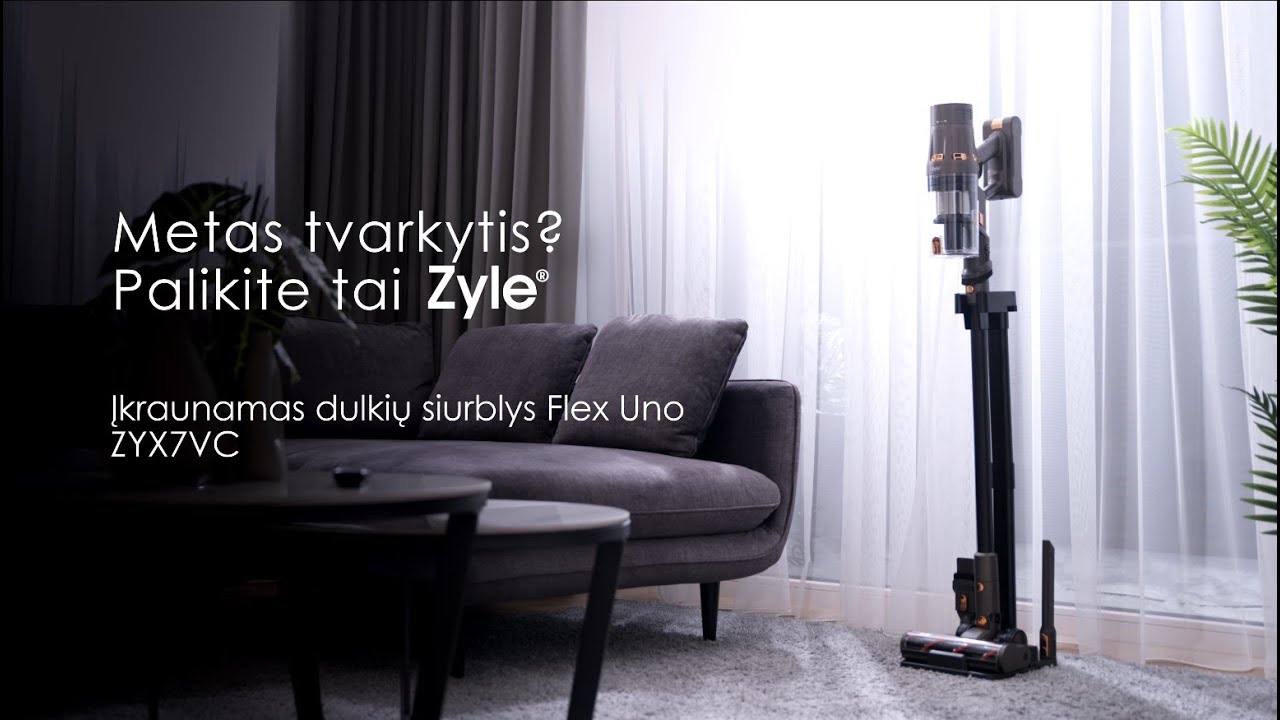 Įkraunamas dulkių siurblys Zyle Flex Uno - galingas siurbimas be laidų