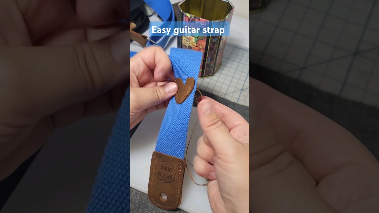 Easy guitar strap 🎸 #leathercrafter #diy