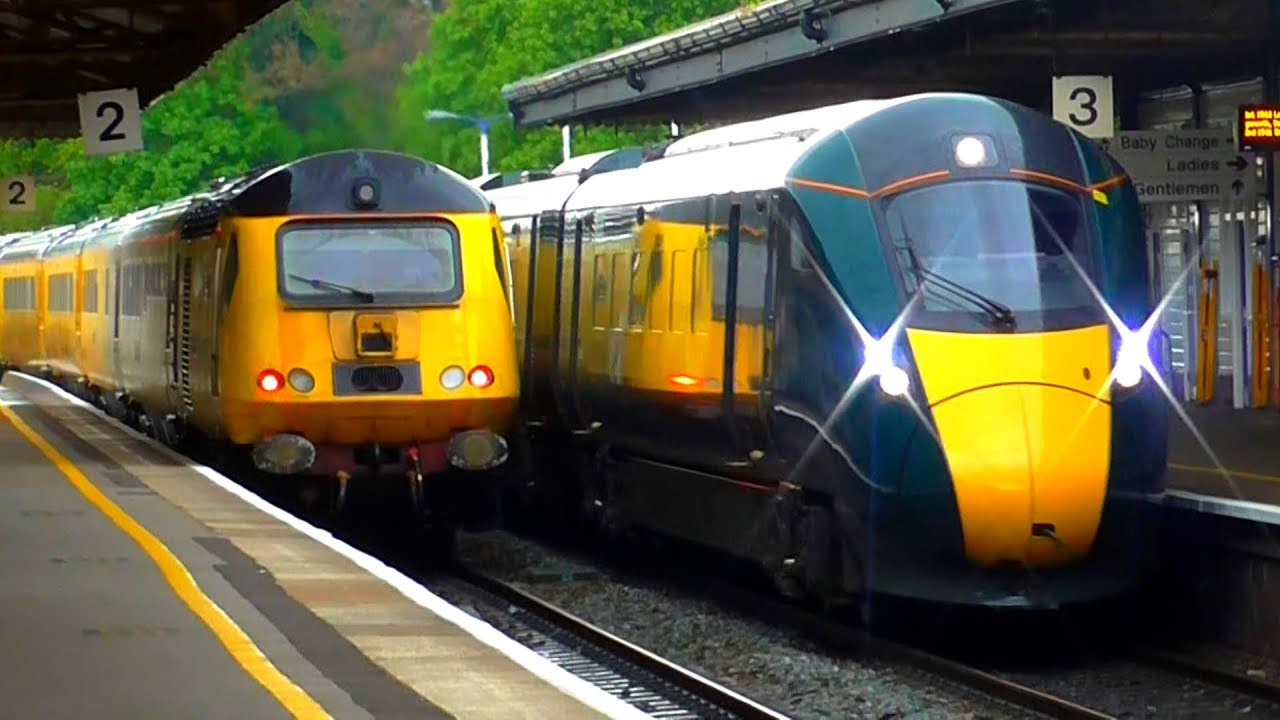 Trains at Newton Abbot (in Heavy Rain) - 10/05/19