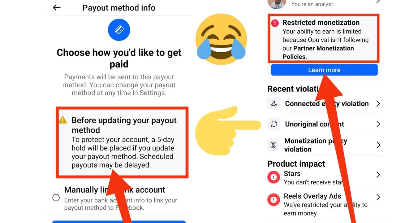Before updating your payout method...