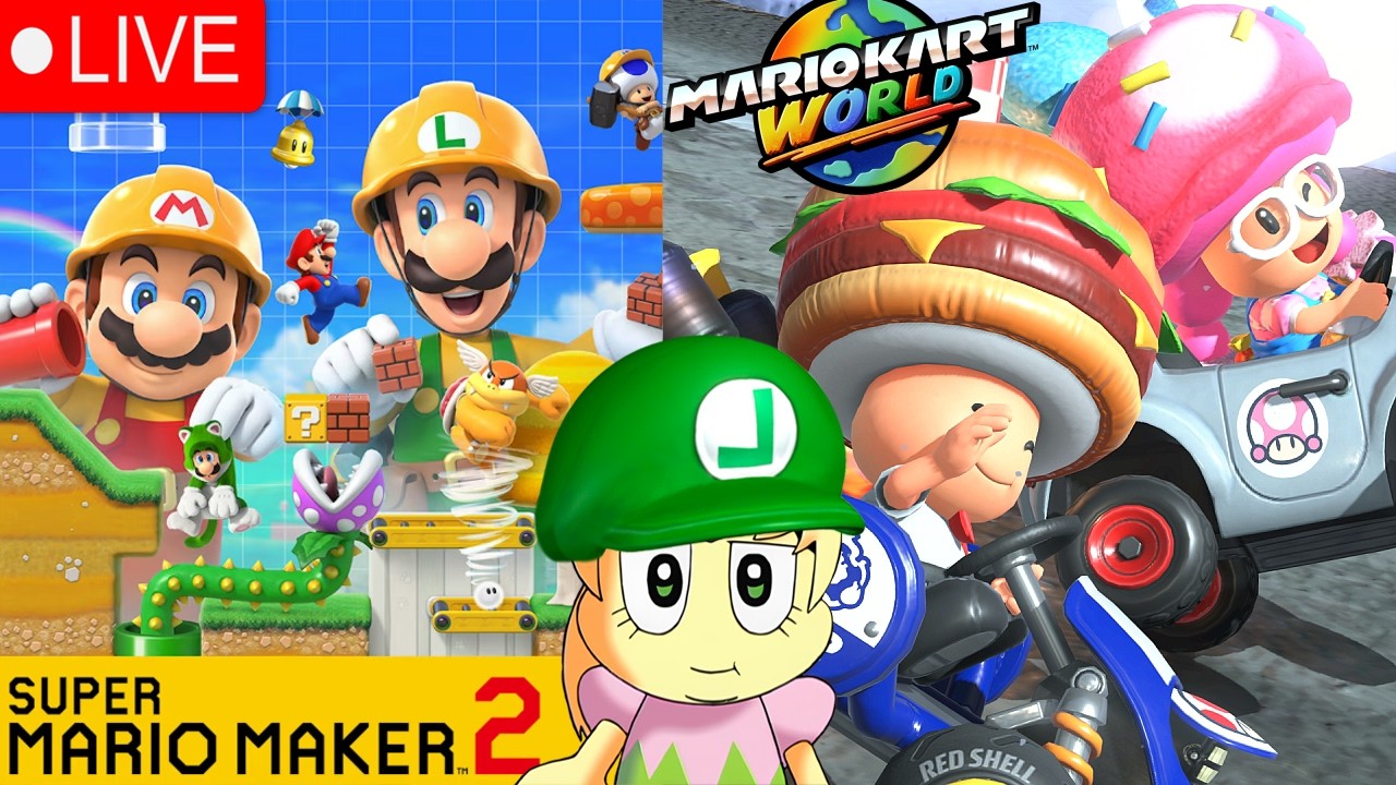 Super Mario Maker 2 + Mario Kart World! #retro #mario #nintendo