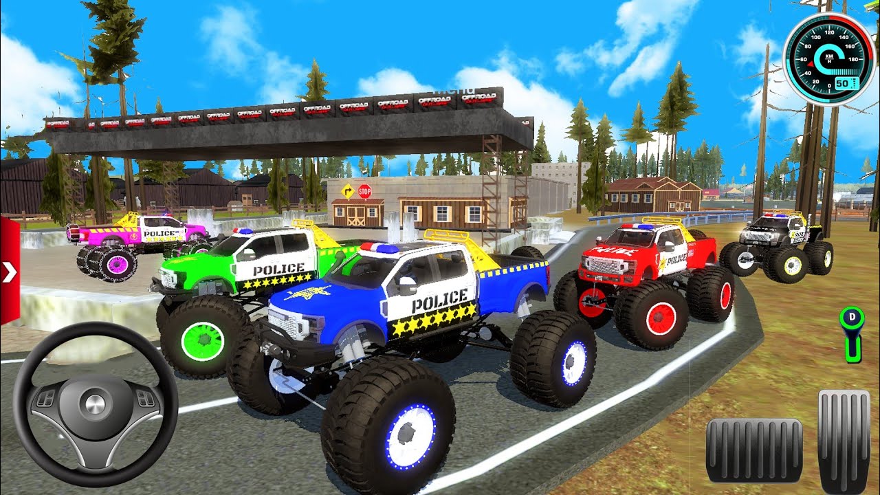 Juego de cinco camionetas policiales en un mapa aleatorio | Five Players Gameplay.
