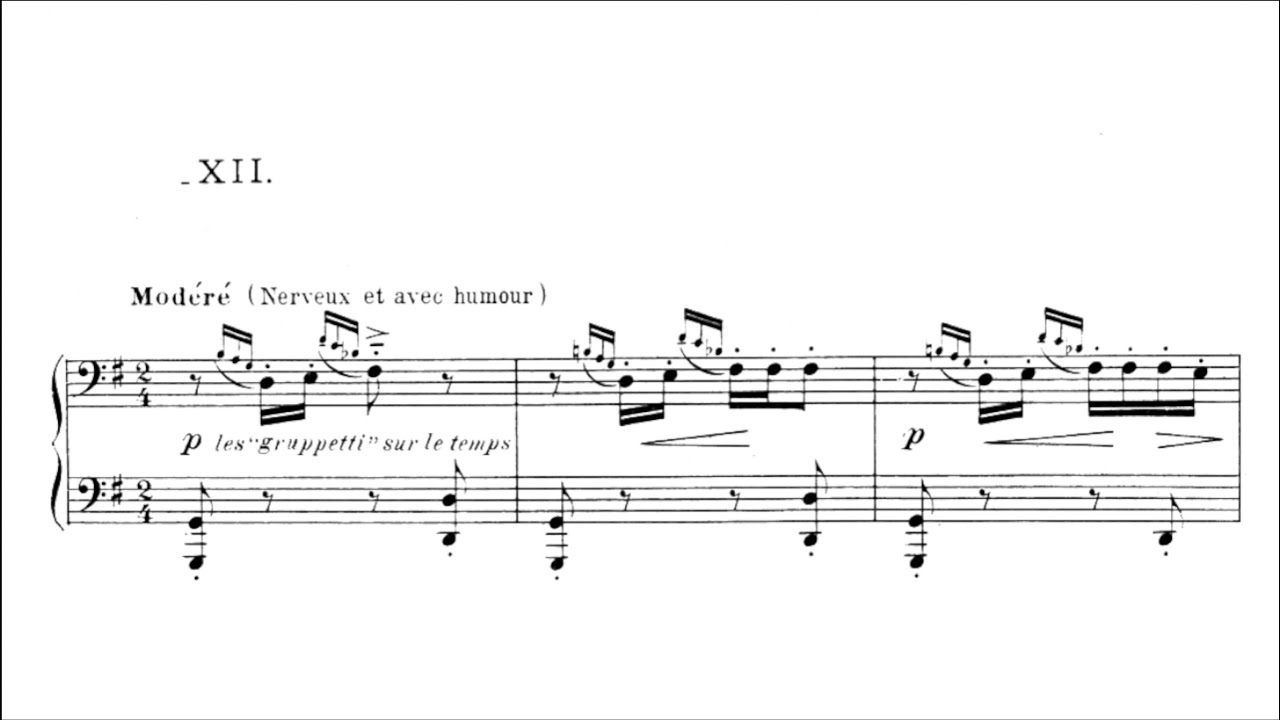 Debussy plays Debussy - Préludes, Book 1, No. 12. Minstrels