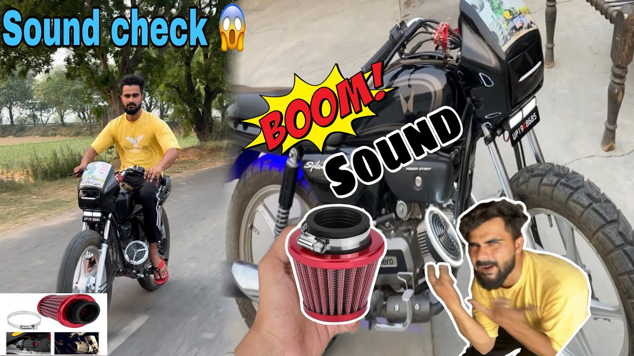 modfied air filter sound in splendor Bs6 🔥|| installation air filter for high performance & mileage?