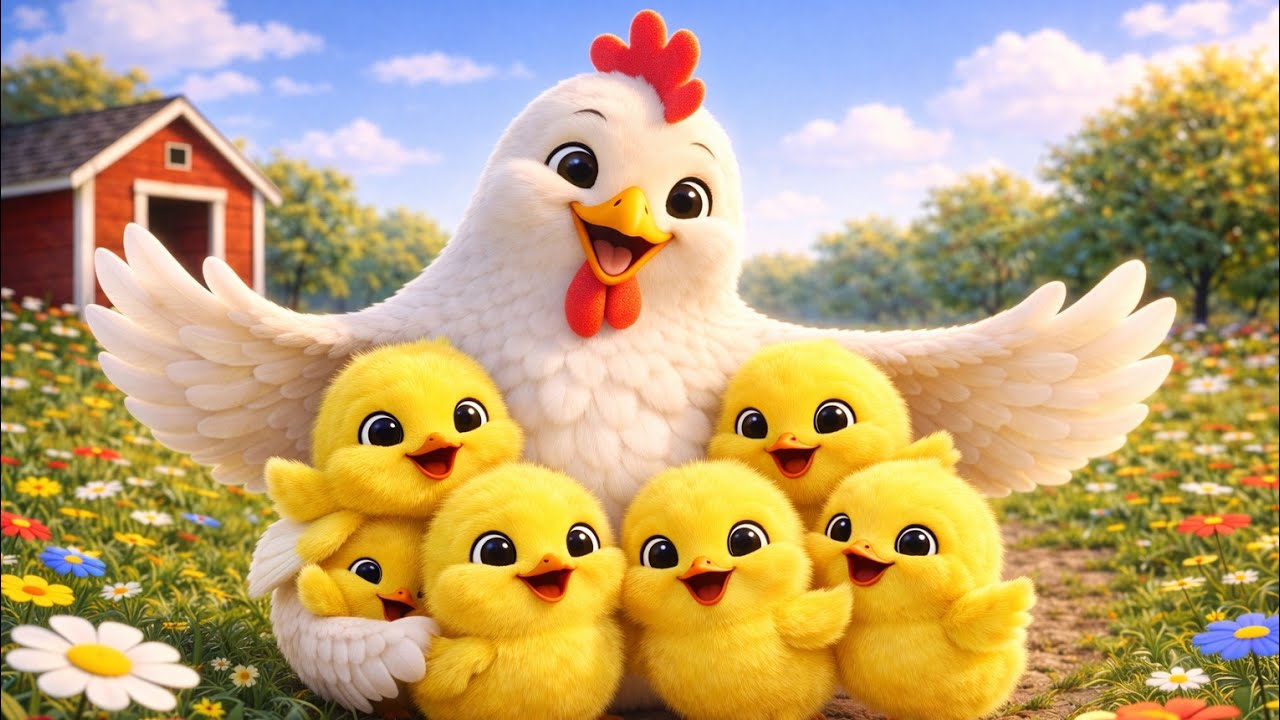 Five Little Chicks 🐣 | Cute Nursery Rhyme for Kids | Preschool Songs