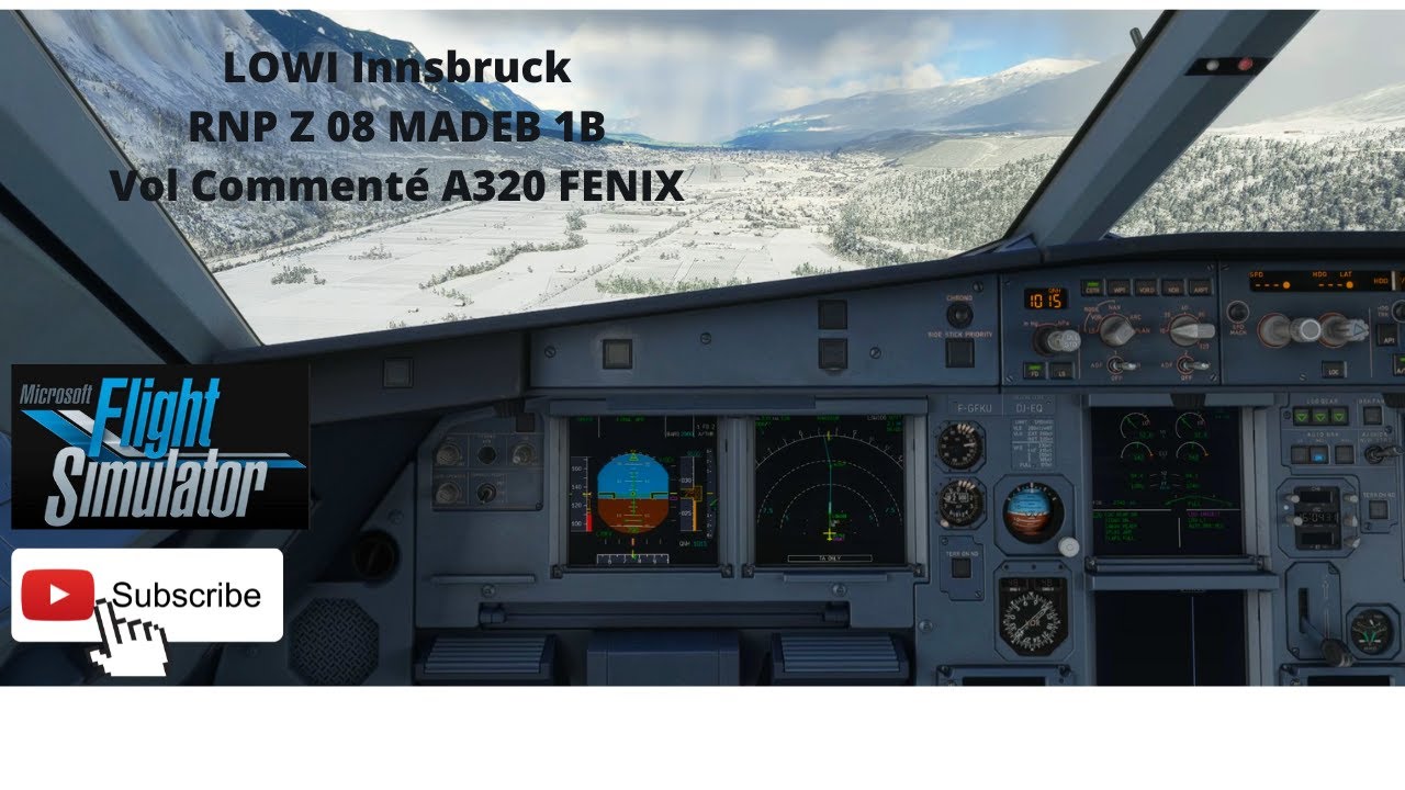 LOWI Innsbruck RNP Z 08  MADEB 1 B Vol commenté A320 FENIX