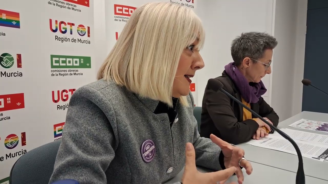Segunda parte de la rueda de prensa de UGT y CCOO por el 25N 2025