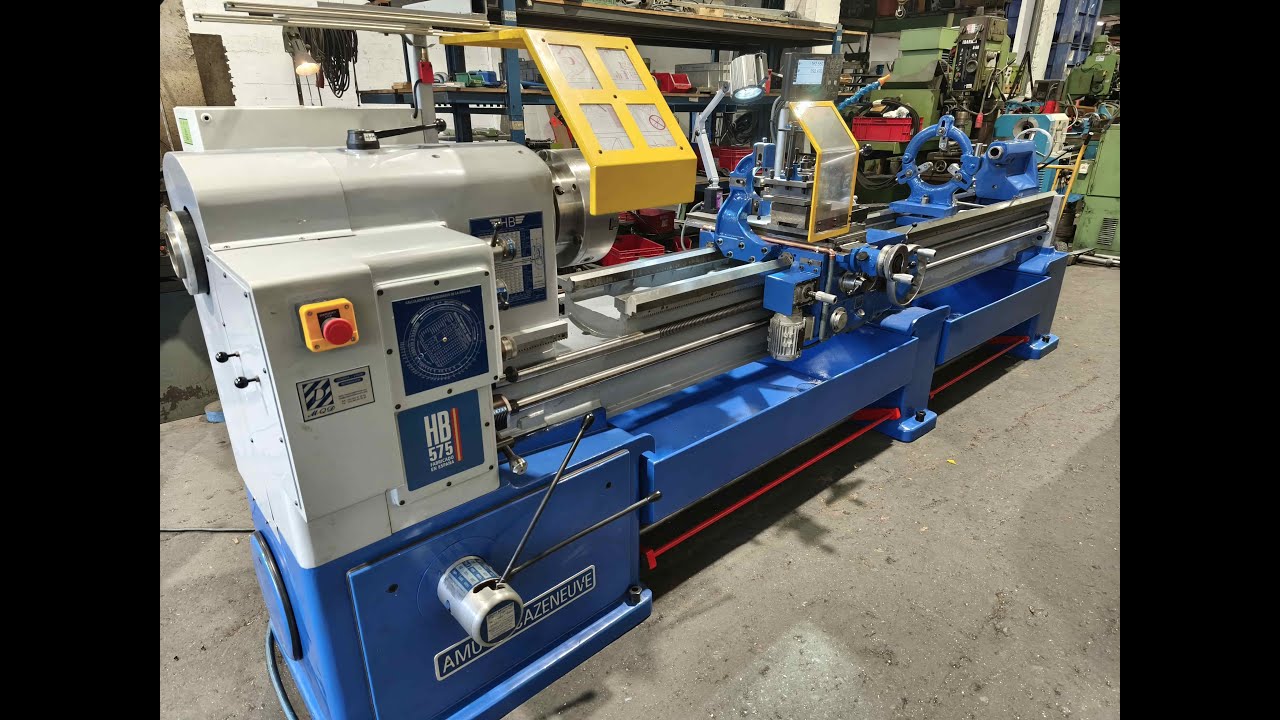 Torno Amutio Cazeneuve HB575 de 3000 reconstruido con cabezal y caña del HB725