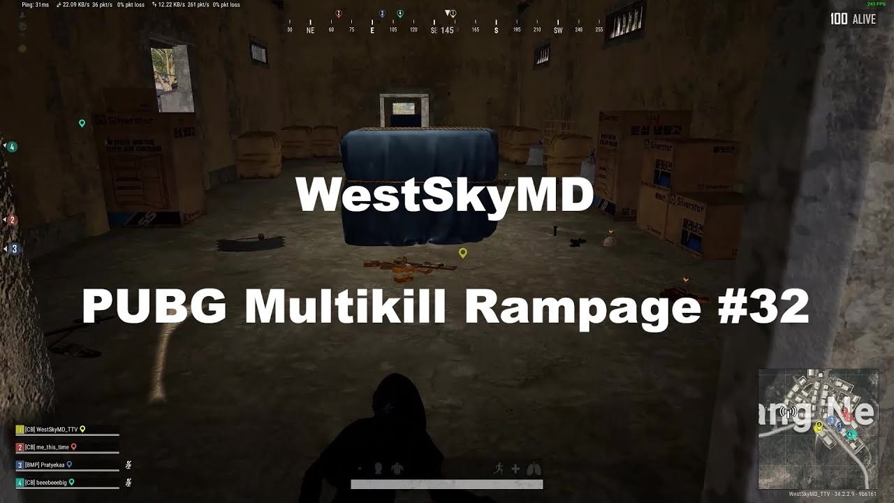 [PUBG] WestSkyMD Multikill Rampage 32 #배그 #pubg #highlights #montage #하이라이트 #streamer #kills #fps