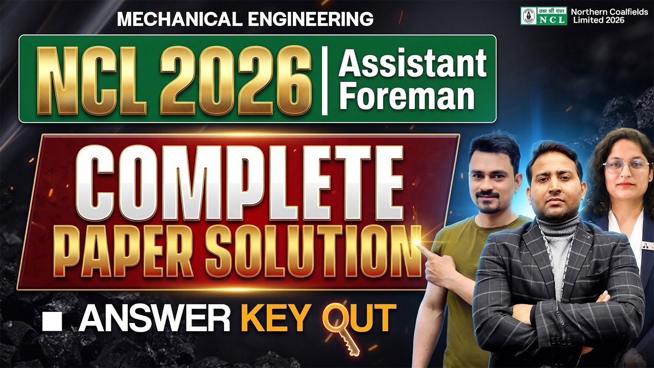 NCL 2026 Mechanical Complete Paper Solution |Answer Key Out | Check Now | NCL 2026