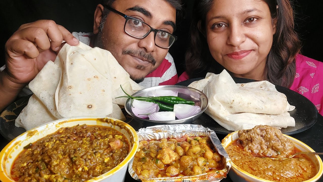 Eating Show -Rumali Roti, Mutton Tikia, Egg Tarka, Masala Chana Paneer | Dinner Menu | Mukbang #food