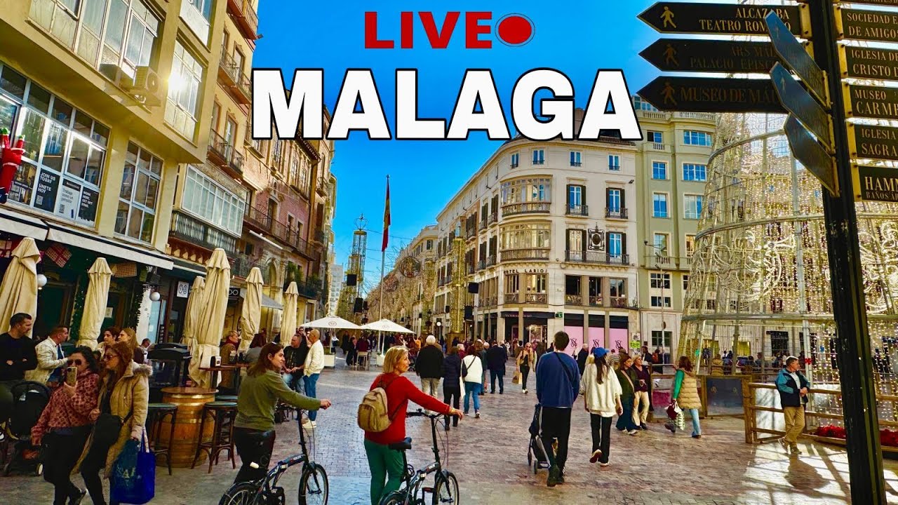 🔴 LIVE: Málaga Spain Christmas 2025: Daytime Magic Walk (HDR)