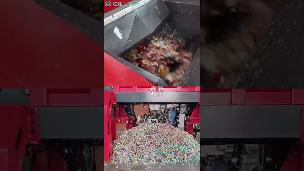 Single Shaft Shredder for recycling woven bags textile plastic #shredder
