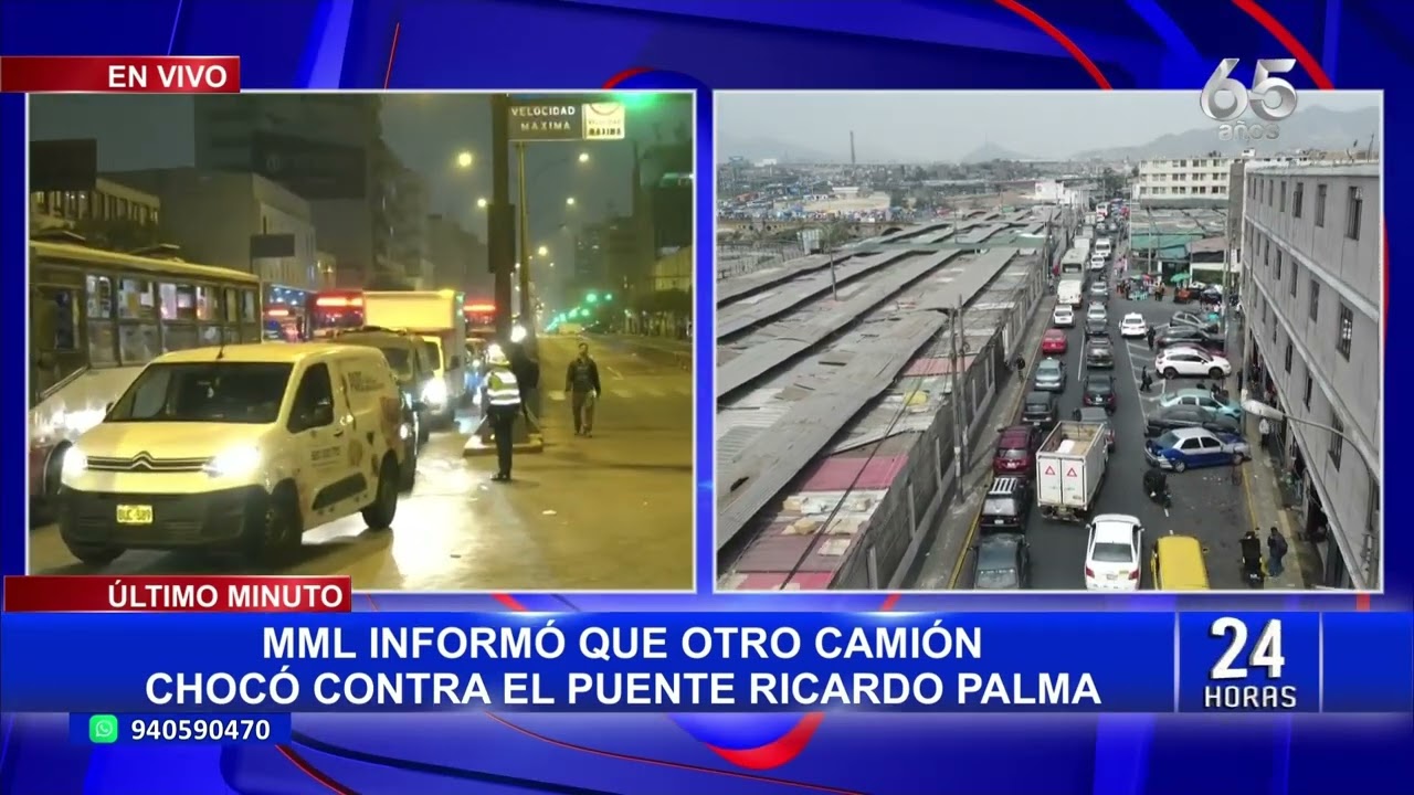 MML informa que otro camión chocó contra puente Ricardo Palma
