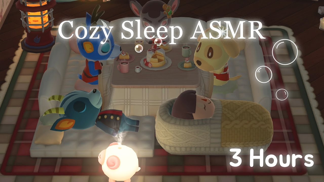 [포캠동숲 ASMR] 따수운 코타츠 수면실 (3hours) | 졸졸 시냇물 소리와 수면음악 BGM⎢ACPC