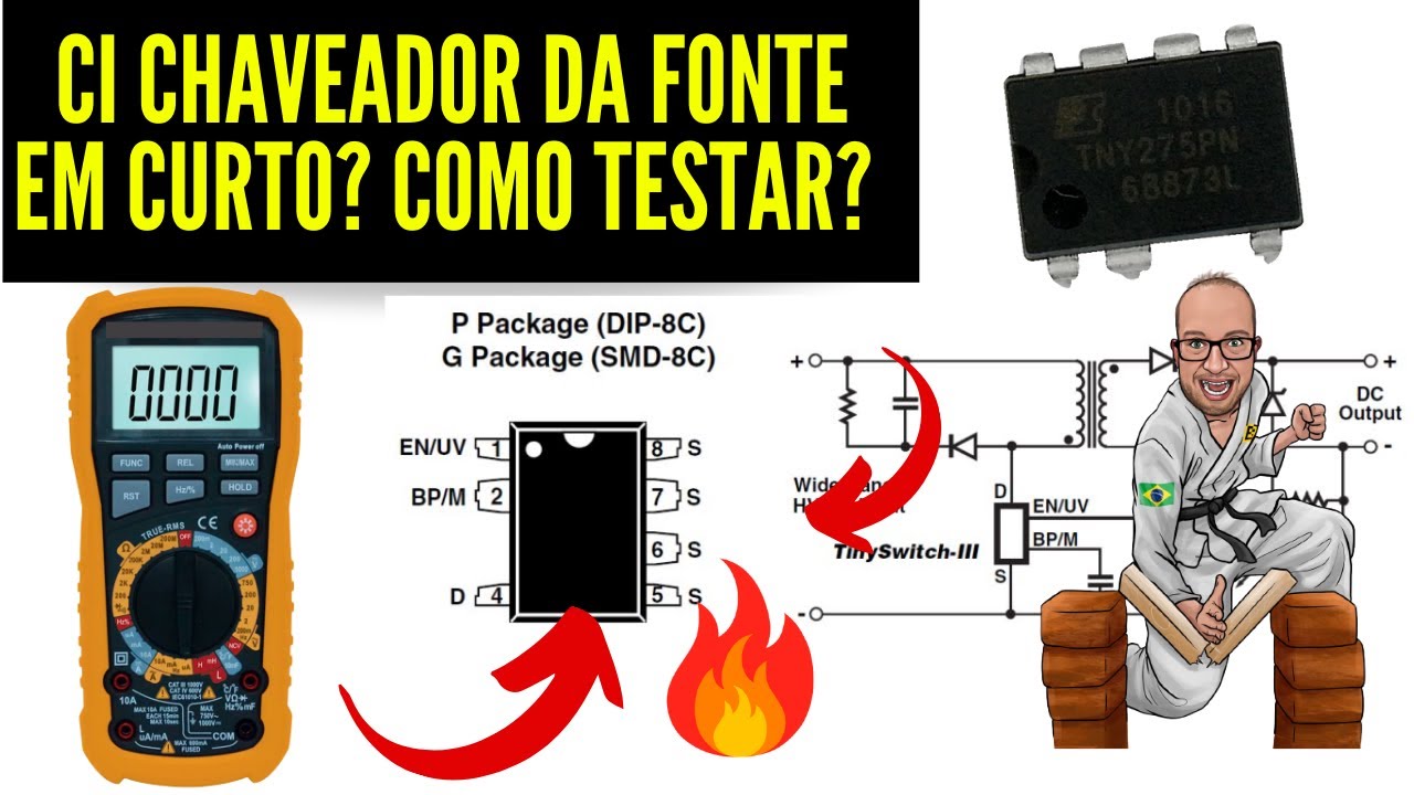 CI Oscilador e Chaveador TNY275 EM Curto Circuito? Como Testar com o Multímetro? Eletronica Facil