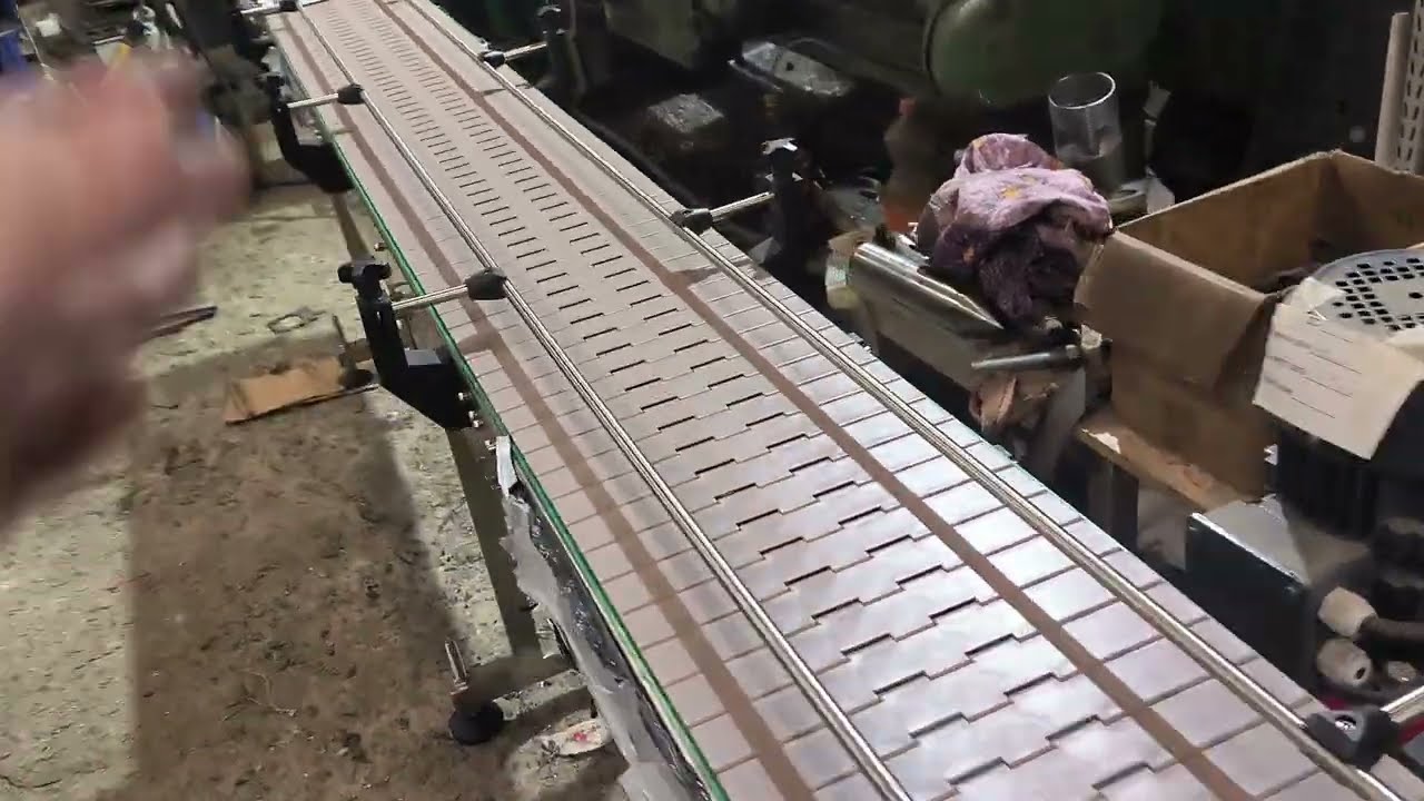 Транспортёр пластинчатый прямой 3000 мм цепь 304,8 мм