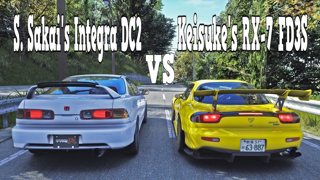 RX-7 FD3S ⚡ Integra DC2 Happogahara Touge Battle | Assetto Corsa